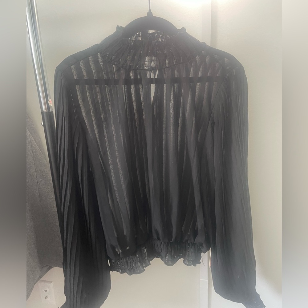 Sheer black high neck top